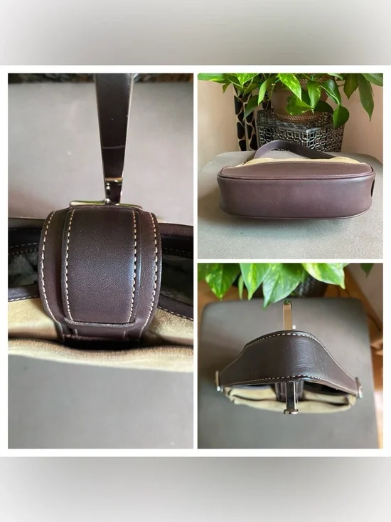 Vintage Coach Hampton Hobo Bag, Camel Suede, Brown Leather Trim, Style 7589 - Picture 9 of 16